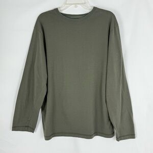 Woolrich Cotton Sweater  Mens Size M Long Sleeve Green V Neck